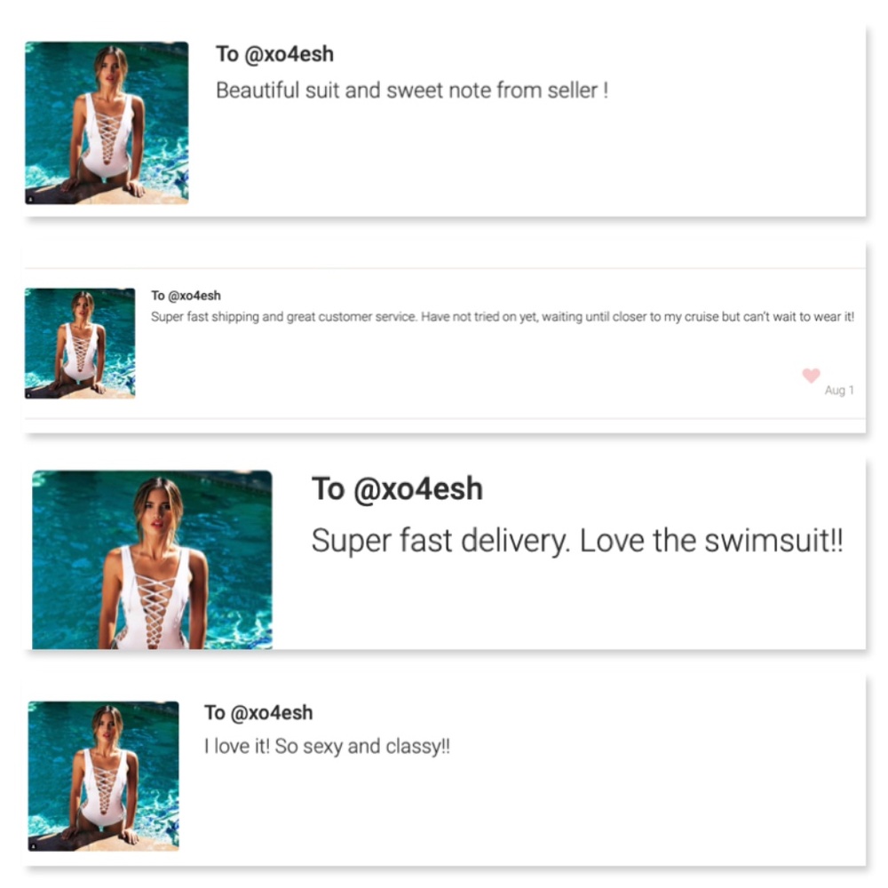 New! White Lace Up One Piece Bathing Swim Suit - Picture 11 of 15